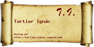 Tartler Ignác névjegykártya