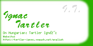 ignac tartler business card